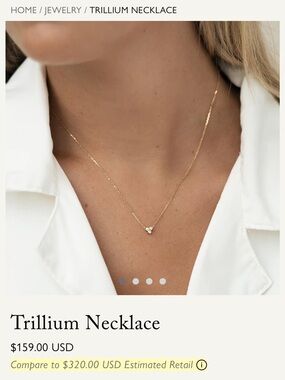 Trillium Necklace — Gold Minimal Pendant